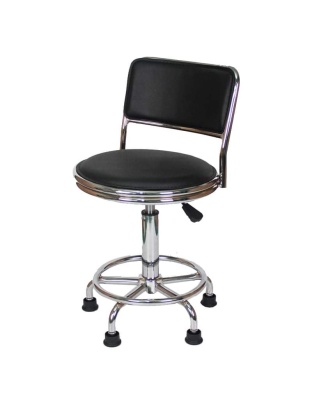Adjustable Chrome Lab Stool with Backrest