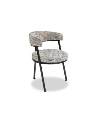 Modern Tub-Style Dining Chair with Metal Frame and Cushioned Seat