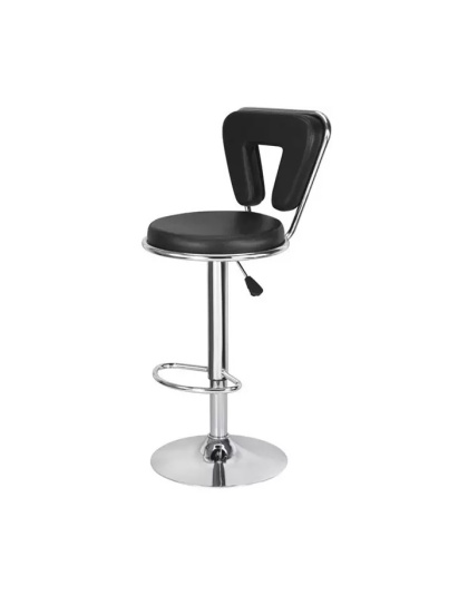 Retro Adjustable Bar Stool with Padded Backrest